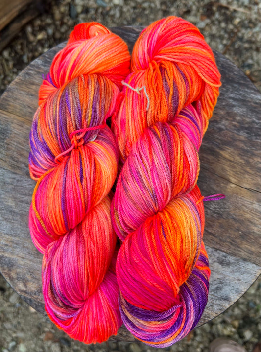 Fluorescent SW Merino/Silk Skeins